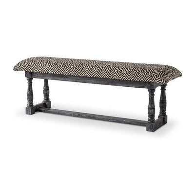 Mercana Denison Black Cushion Top W Black Wood Base Accent Bench Clearance