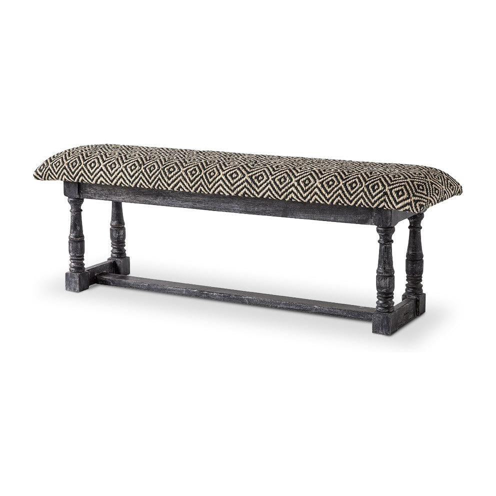 Mercana Denison Black Cushion Top W Black Wood Base Accent Bench Clearance
