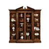 Jonathan Charles Triple Display Cabinet with Pediment ( 493073-WAL )
