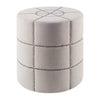 Mercana Beacon Cream Fabric w/ Metal Tacks Round Ottoman Clearance