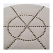 Mercana Beacon Cream Fabric w/ Metal Tacks Round Ottoman Clearance