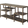 Mercana Wright Brown Wood Multi-Level Shelf Console Table Clearance