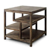 Mercana Wright Square Top Medium Brown Wooden Multi-Shelf End/Side Table Clearance