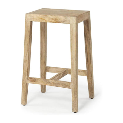Mercana Colony 25" Seat Height Brown Wood Seat & Frame Stool