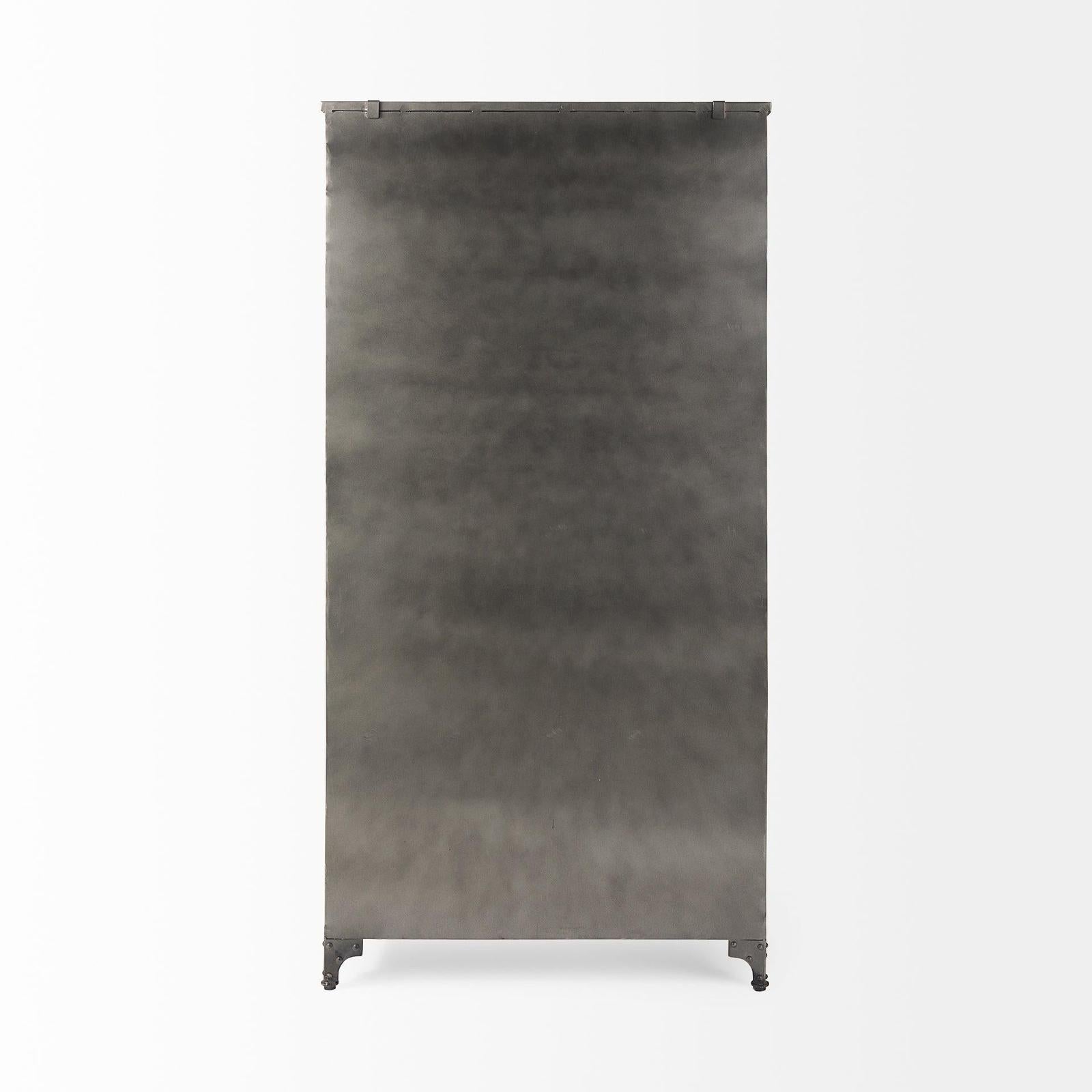 Mercana Poppy Black Metal With Glass Door Display Cabinet