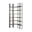 Mercana Turner Curved Wood and Black Iron Six Shelving Unit