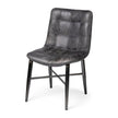 Mercana Horsdal Black Genuine Leather Seat w/ Black Metal Frame Dining Chair Clearance