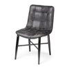 Mercana Horsdal Black Genuine Leather Seat w/ Black Metal Frame Dining Chair Clearance