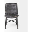 Mercana Horsdal Black Genuine Leather Seat w/ Black Metal Frame Dining Chair Clearance