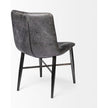 Mercana Horsdal Black Genuine Leather Seat w/ Black Metal Frame Dining Chair Clearance