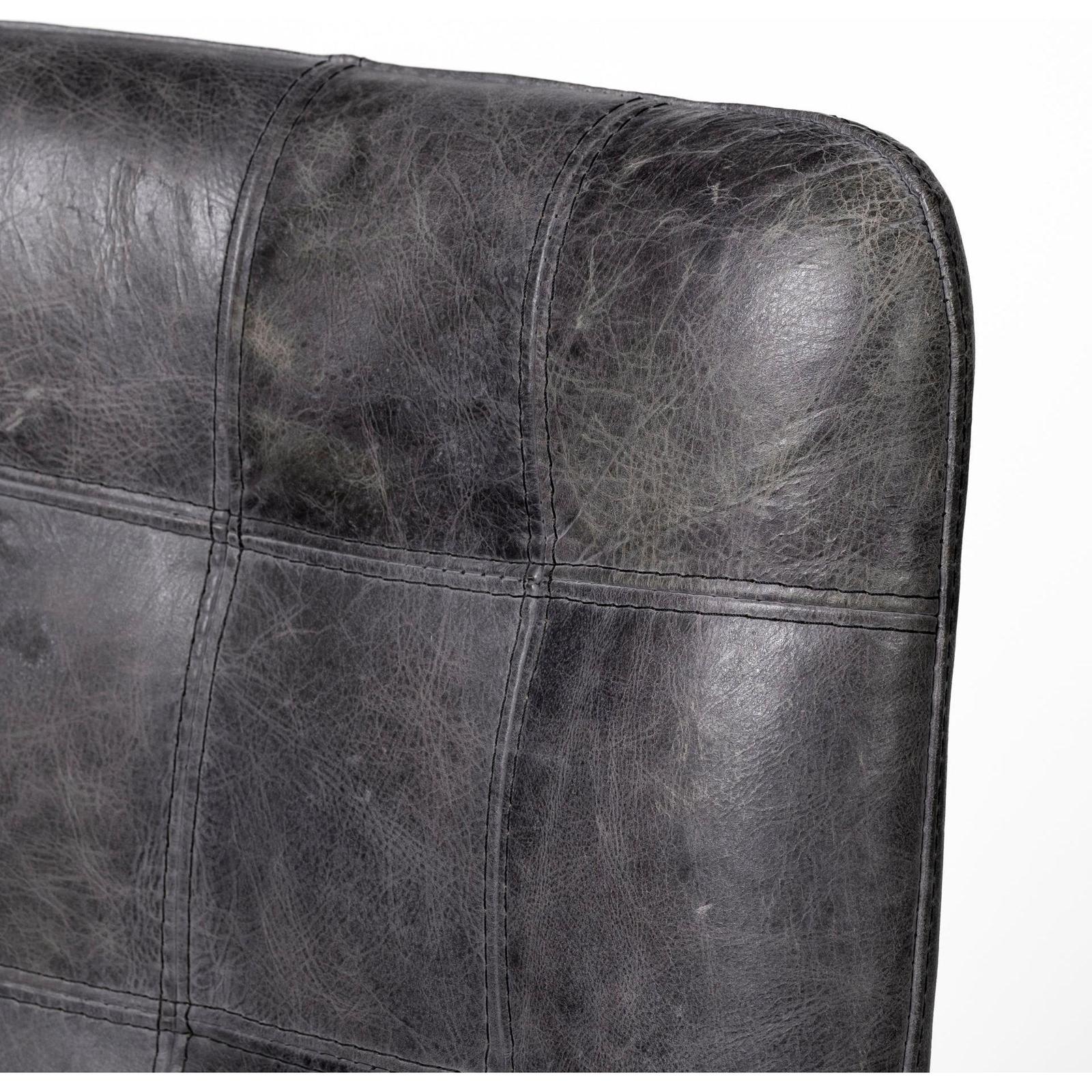 Mercana Horsdal Black Genuine Leather Seat w/ Black Metal Frame Dining Chair Clearance