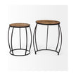 Mercana Clapp Brown Round Wood Top Nesting Accent Tables- Set of 2
