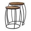 Mercana Clapp Brown Round Wood Top Nesting Accent Tables- Set of 2