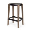 Mercana Nell Black Metal Seat & Foot Rest With Brown Wood Legs Stool