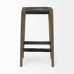 Mercana Nell Black Metal Seat & Foot Rest With Brown Wood Legs Stool