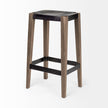 Mercana Nell Black Metal Seat & Foot Rest With Brown Wood Legs Stool