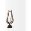 Mercana Brillion Rustic Wood Metal Table Candle Holder Clearance