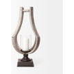 Mercana Brillion Rustic Wood Metal Table Candle Holder Clearance