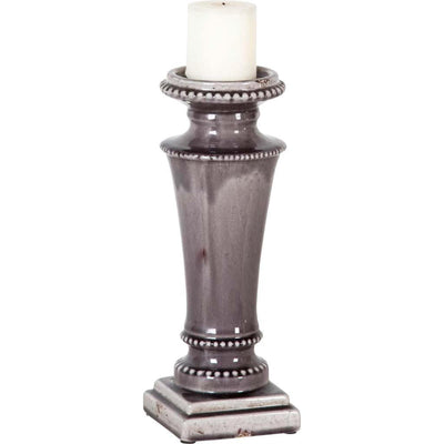Mercana Kusma Small Gray Gloss Ceramic Table Candle Holder Clearance