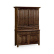 Jonathan Charles Linenfold Dark Oak TV Cabinet ( 493177-TDO )