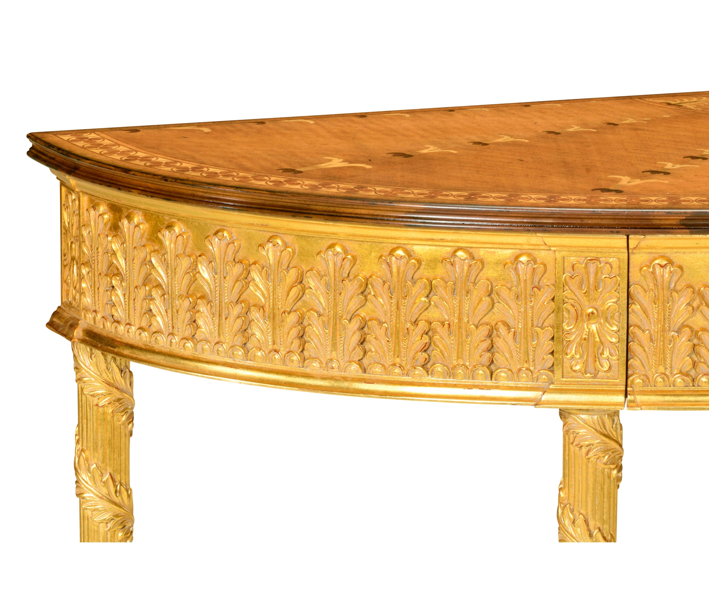 Jonathan Charles Gilded Console with Shelf (Large) ( 493187-GIL )