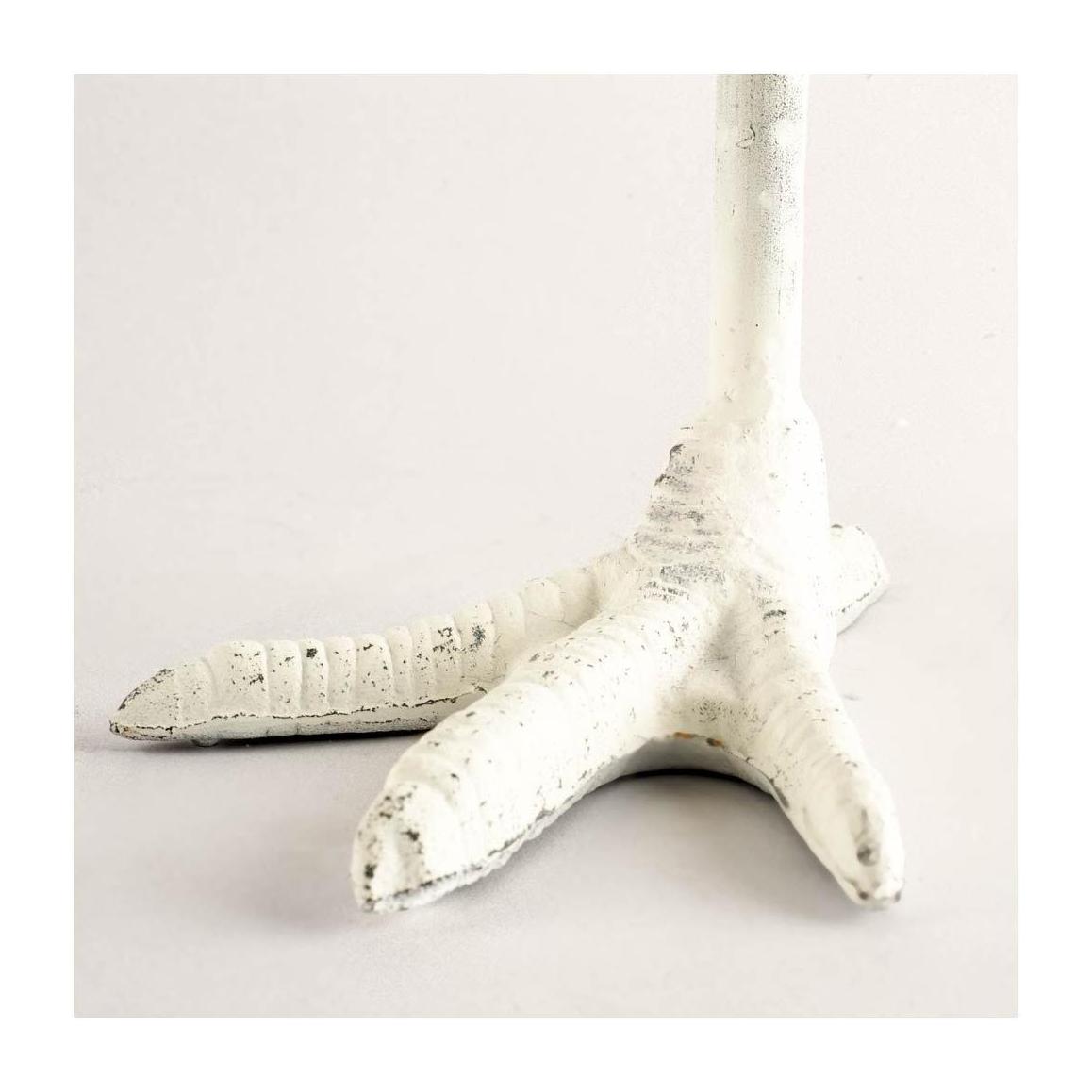 Mercana Daffy White Cast Iron Chicken Foot Table Candle Holder Clearance