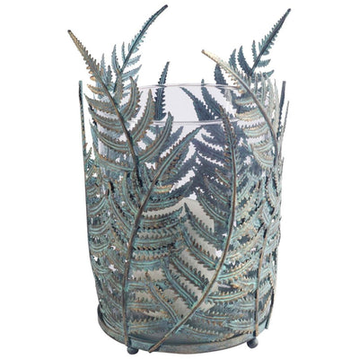 Mercana Palen Green/Gold Metal Fern Leaf Table Candle Holder Clearance