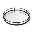 Mercana Kimbel Black Metal Mirrored Base Round Tray