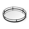 Mercana Kimbel Black Metal Mirrored Base Round Tray