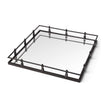 Mercana Christa Black Metal Mirrored Base Square Tray