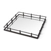Mercana Christa Black Metal Mirrored Base Square Tray