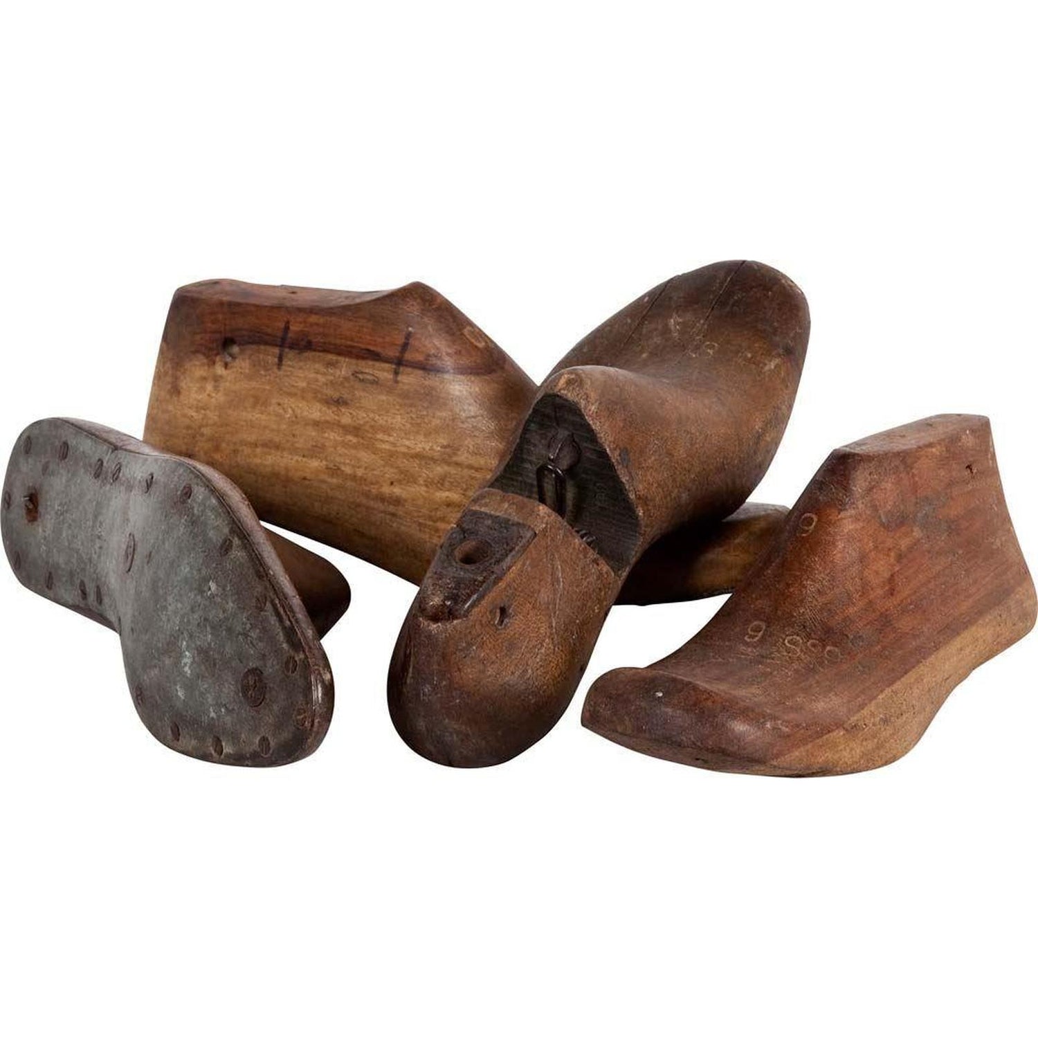 Mercana Wooden Shoe Brown Antique Wooden Cobbler Moulds -Set of 4 Clearance