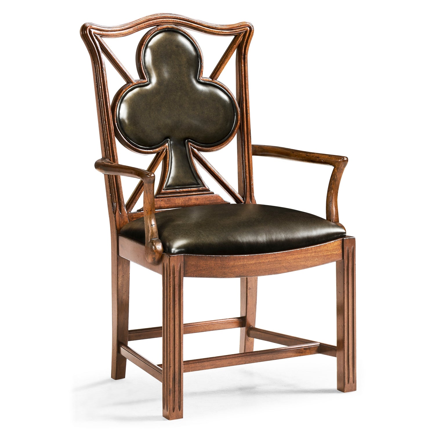 Jonathan Charles Playing Card "Club" Arm Chair ( 493360-AC-WAL-L007 )