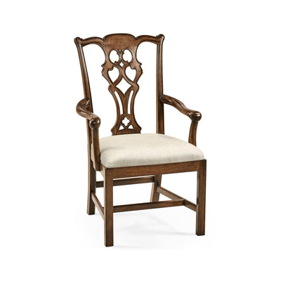 Jonathan Charles Buckingham Chippendale Antique Mahogany Arm Chair