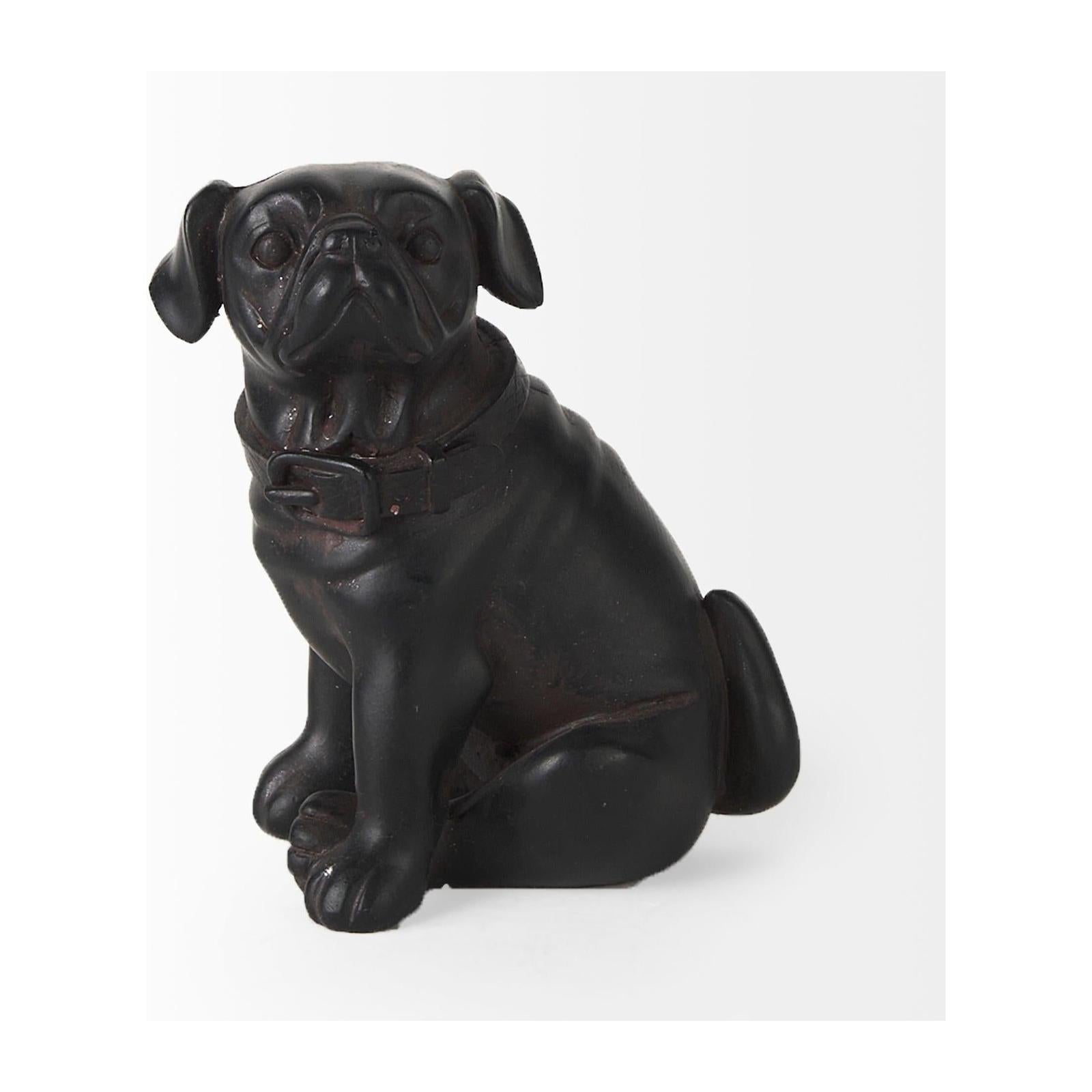 Mercana Cadence Black Resin Pug Dog