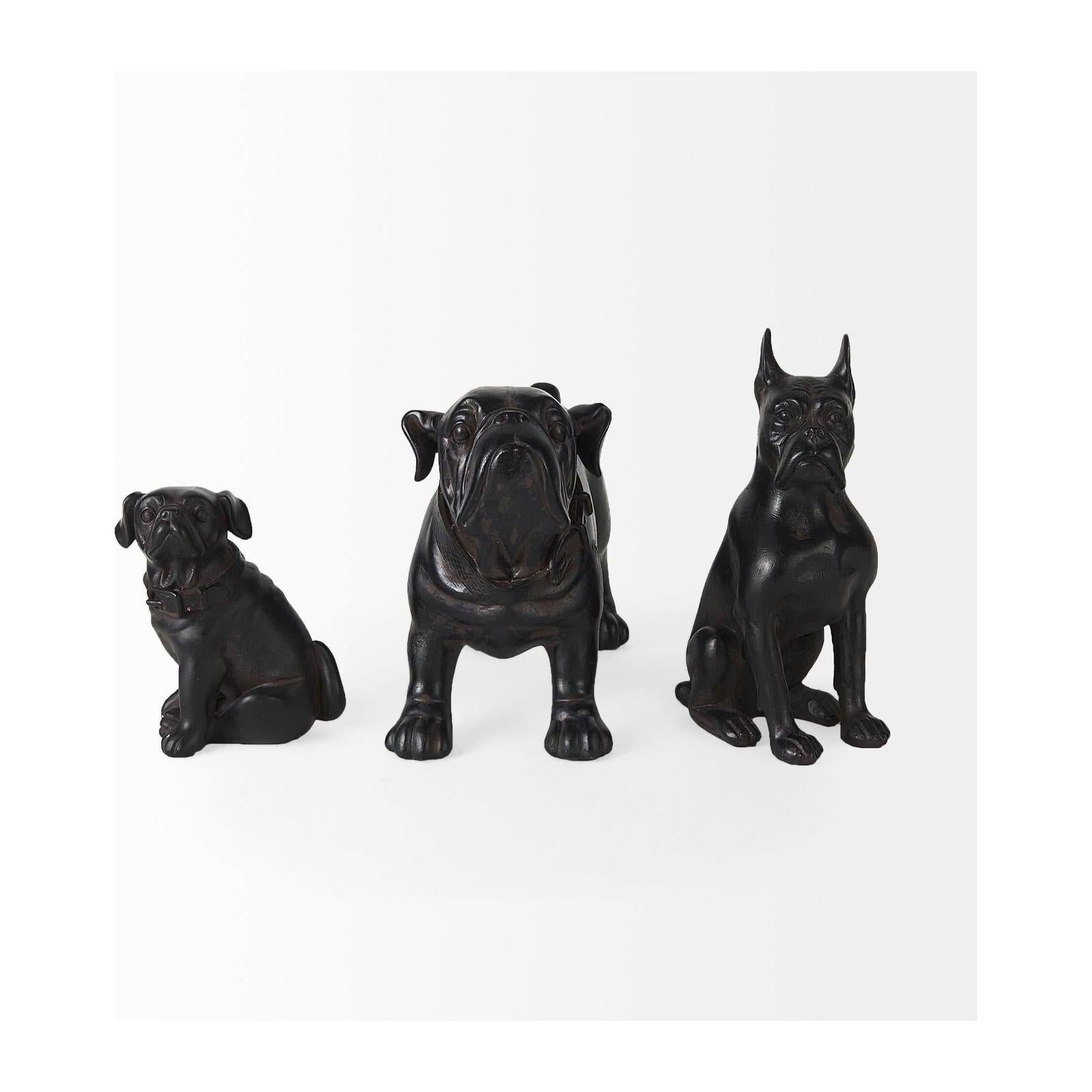 Mercana Hugo Black Resin Bulldog