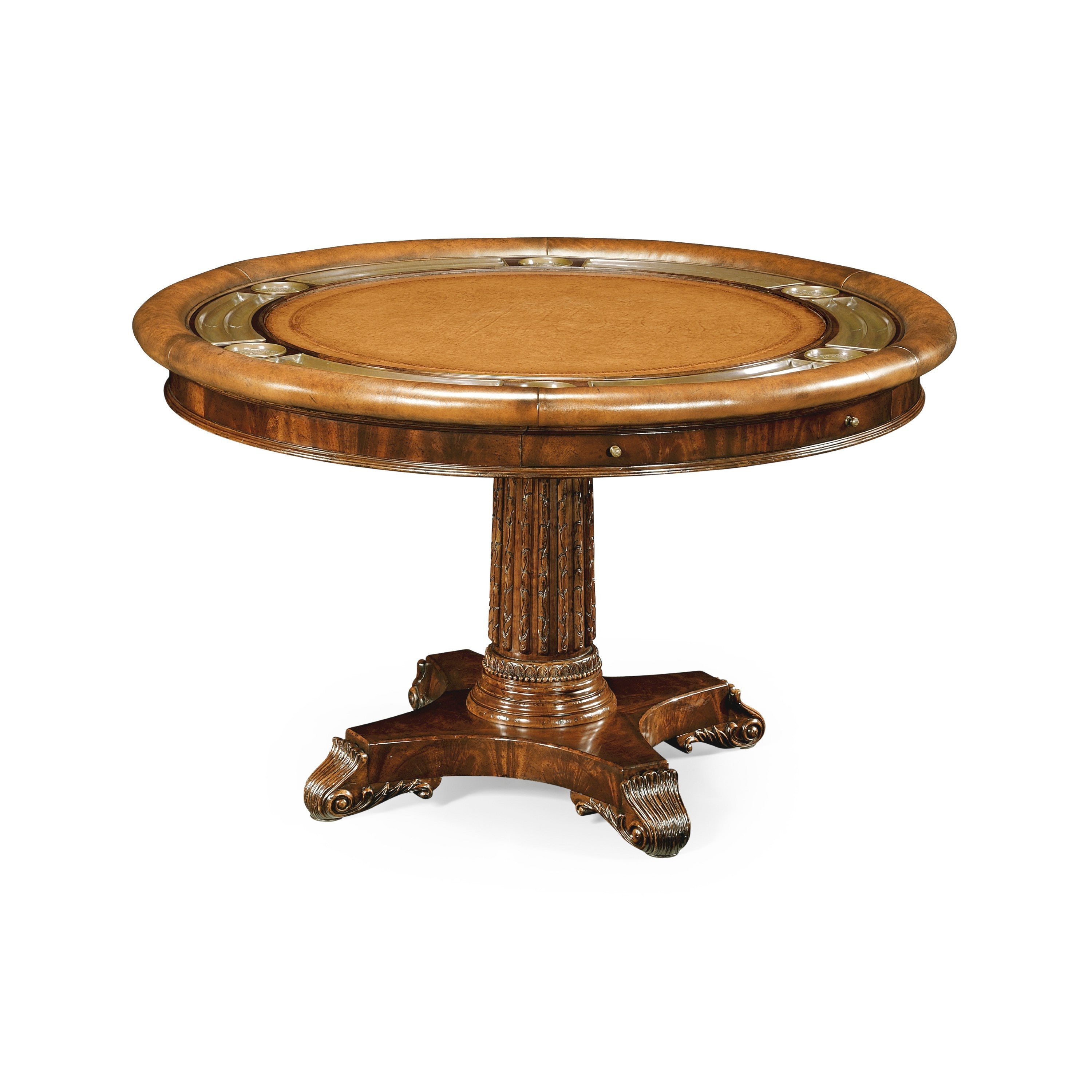 Jonathan Charles Mahogany Round Poker Table
