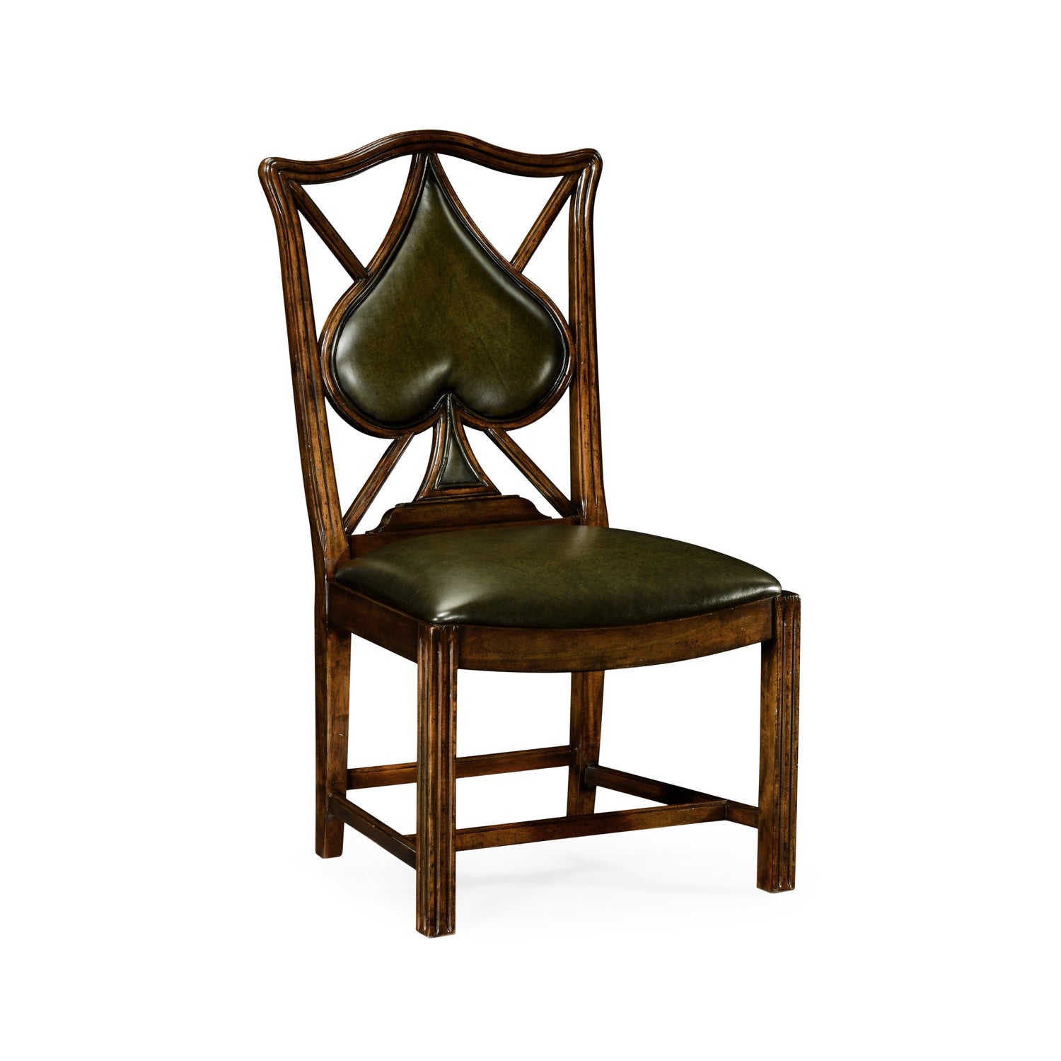 Jonathan Charles Playing Card "Spade" Side Chair ( 493361-SC-WAL-L007 )