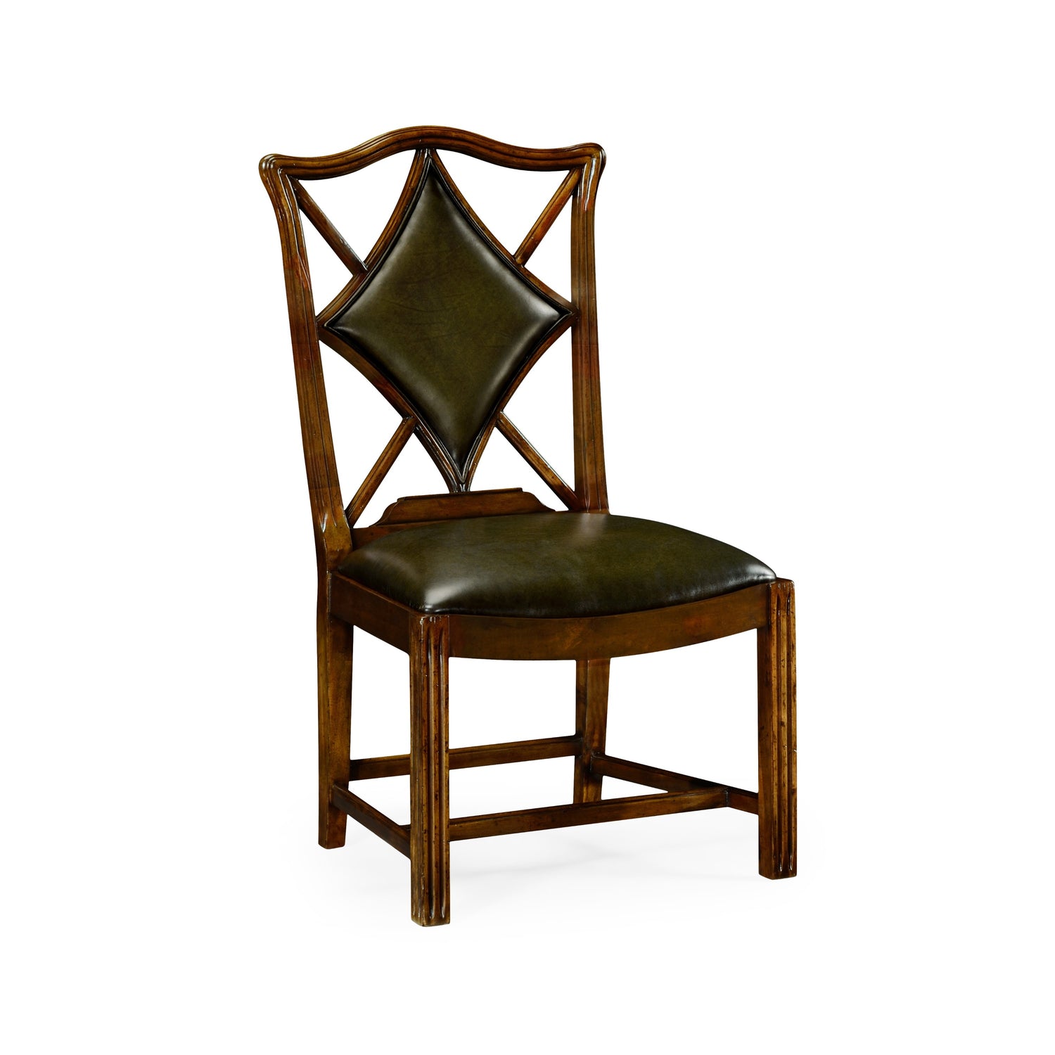 Jonathan Charles Playing Card "Diamond" Side Chair ( 493362-SC-WAL-L007 )