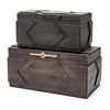 Mercana Cassia Brown Wooden Boxes- Set of 2