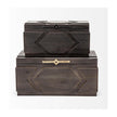 Mercana Cassia Brown Wooden Boxes- Set of 2