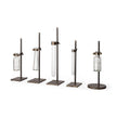 Mercana Jarvis Dark Brown Metal and Glass Chemistry Inspired Bottles-Setof 5