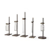 Mercana Jarvis Dark Brown Metal and Glass Chemistry Inspired Bottles-Setof 5