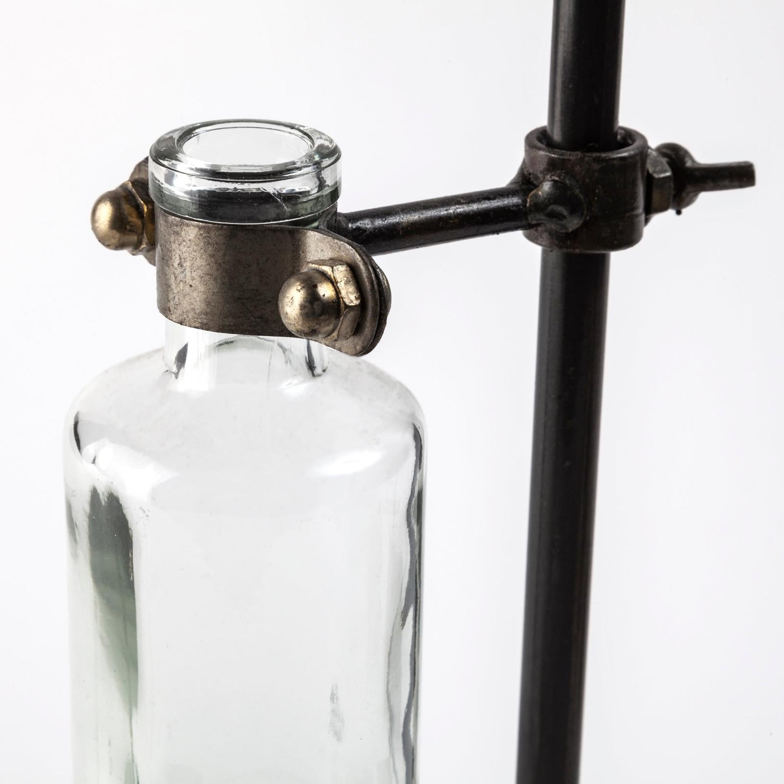 Mercana Jarvis Dark Brown Metal and Glass Chemistry Inspired Bottles-Setof 5