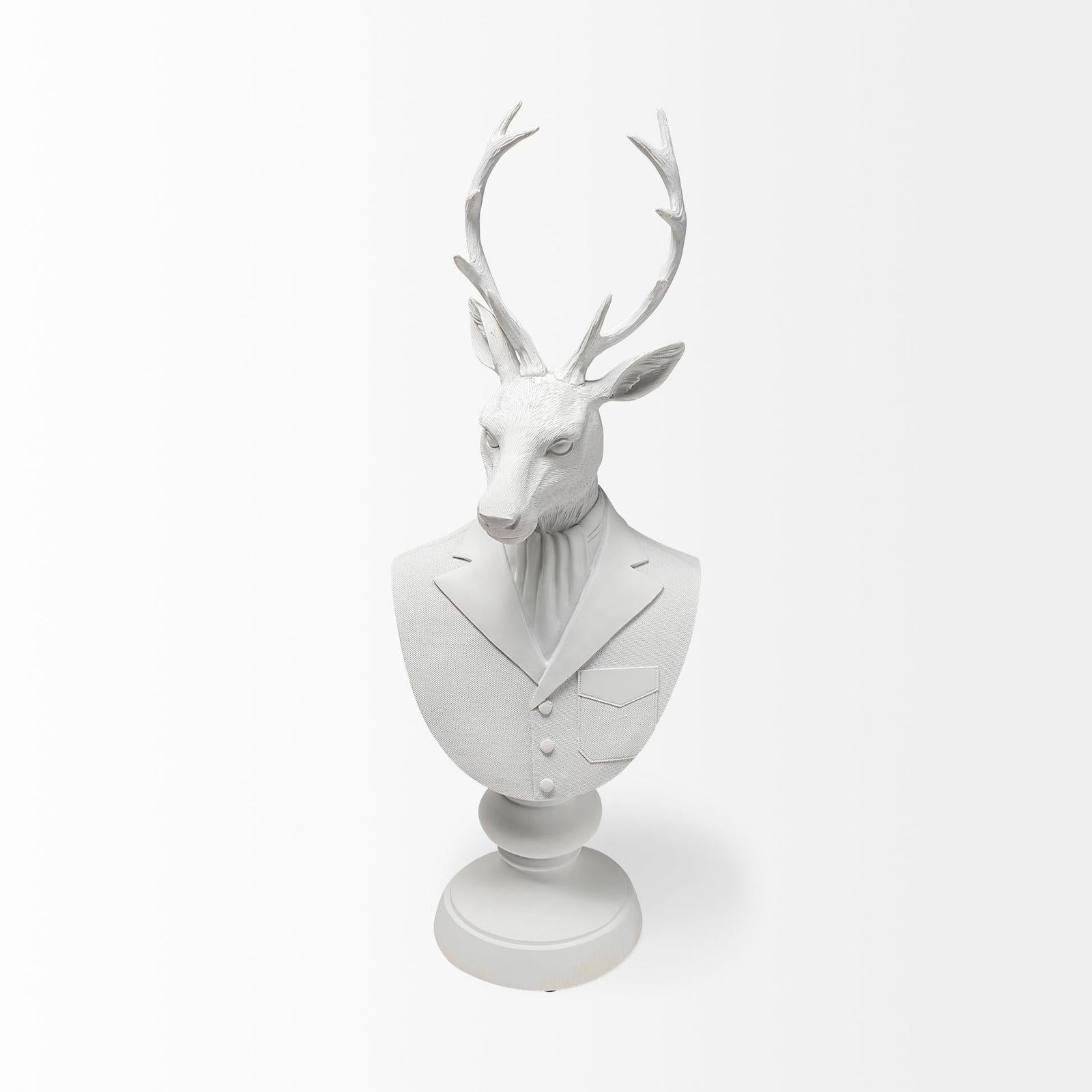 Mercana Mozart White Resin Deer In A Suit
