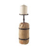 Mercana Edgeland Short Brown Wood Metal Strap Candle Holder Clearance