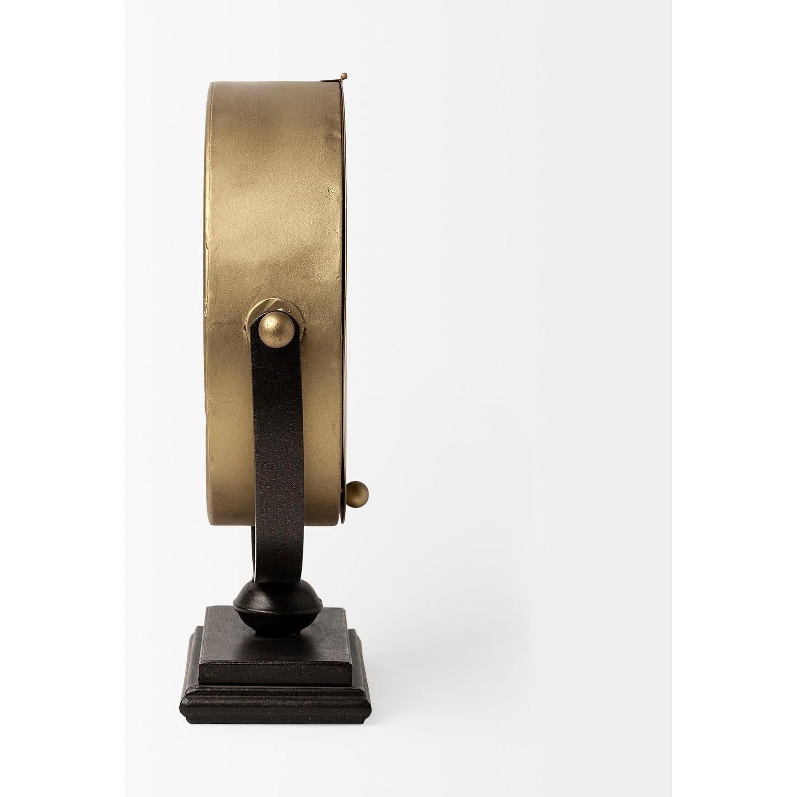 Mercana Houston Gold Metal Half Moon Base Table Clock