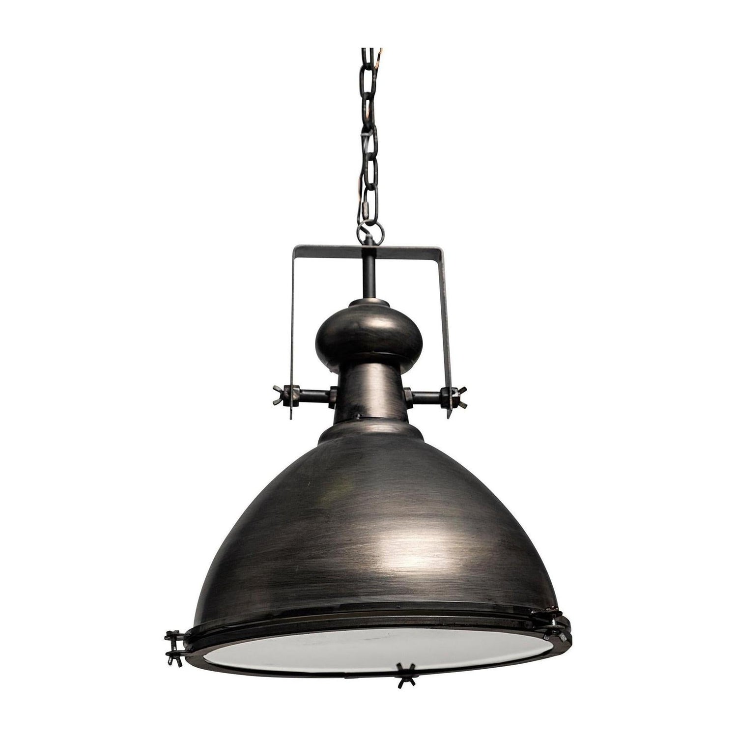 Mercana Bashaw Gray Toned Metal Dome Pendant Light