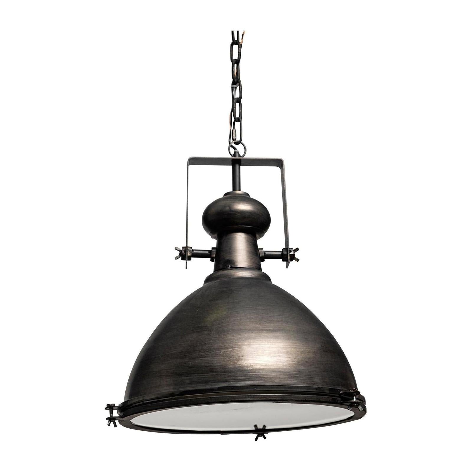 Mercana Bashaw Gray Toned Metal Dome Pendant Light