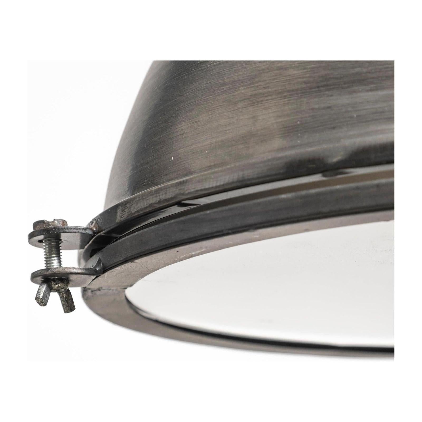 Mercana Bashaw Gray Toned Metal Dome Pendant Light
